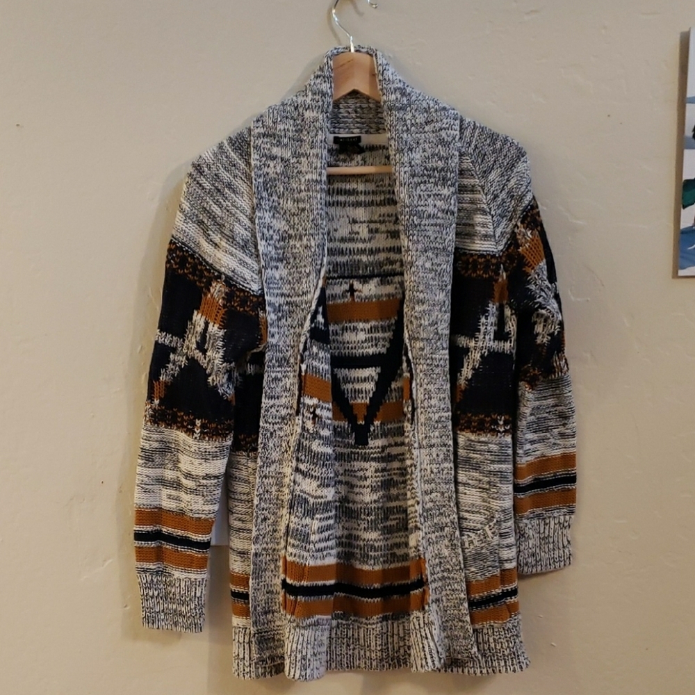 Forever 21 Black and Brown Patterned Cardigan